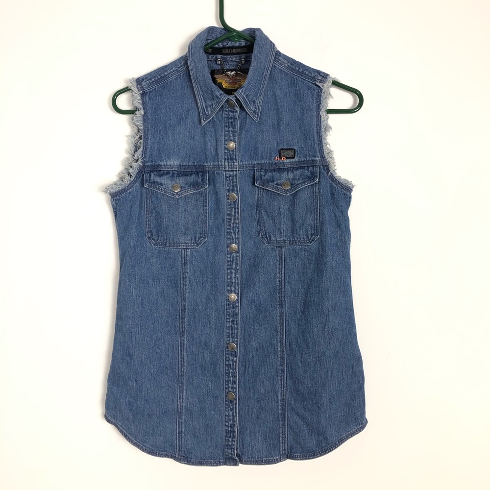 Harley Davidson Women’s Denim Sleeveless Top Small